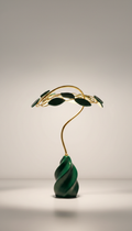 Sculptural Green and Gold Table Lamp