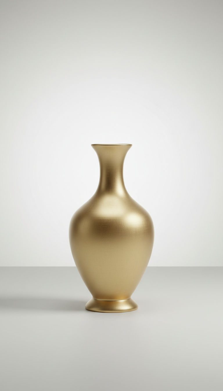 Soft Gold Lacquered Vase