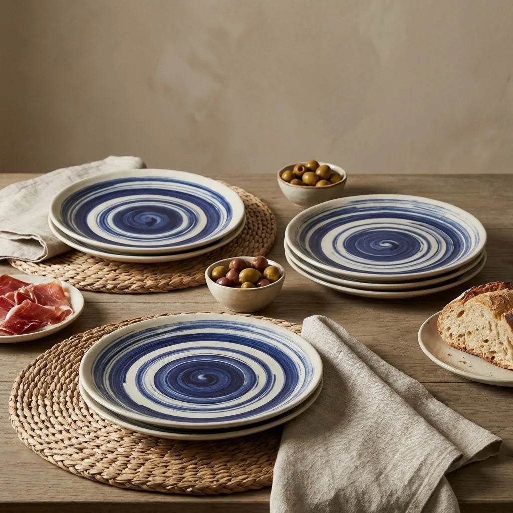Hand-Painted TAPAS Plate Set (4pcs)