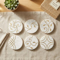 Brass-Inlay Coaster Set