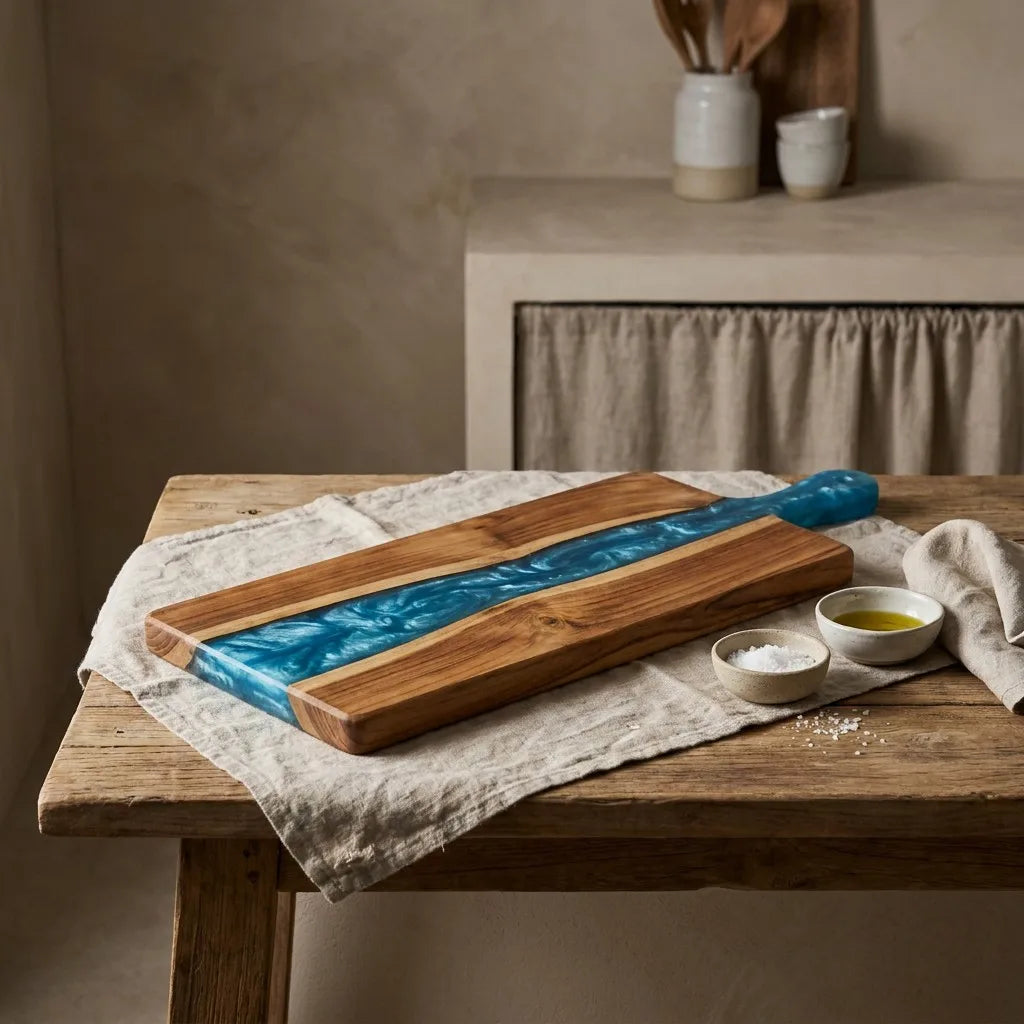 Teak & Resin Serving Board