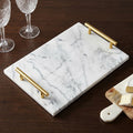 Luxury Marble Serving Tray with Brass Handles