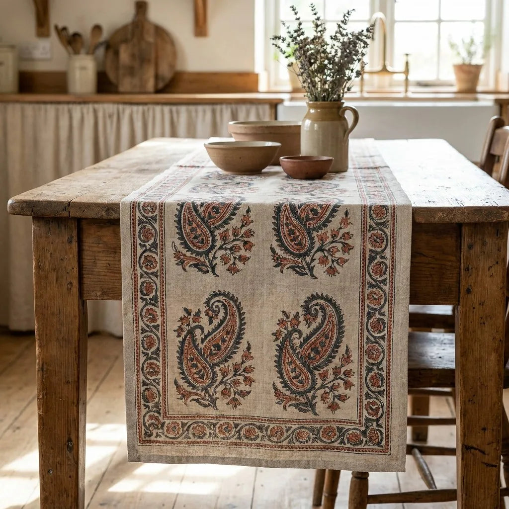 Hand-Block Printed Table Runner