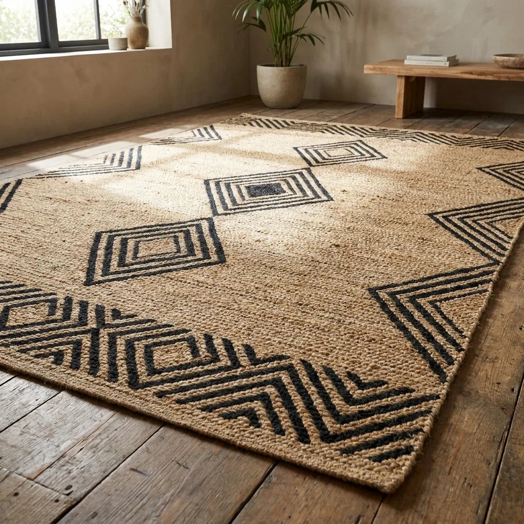 Geometric Jute Rug