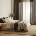 Linen Blend Blackout Curtains - Earthy Charcoal