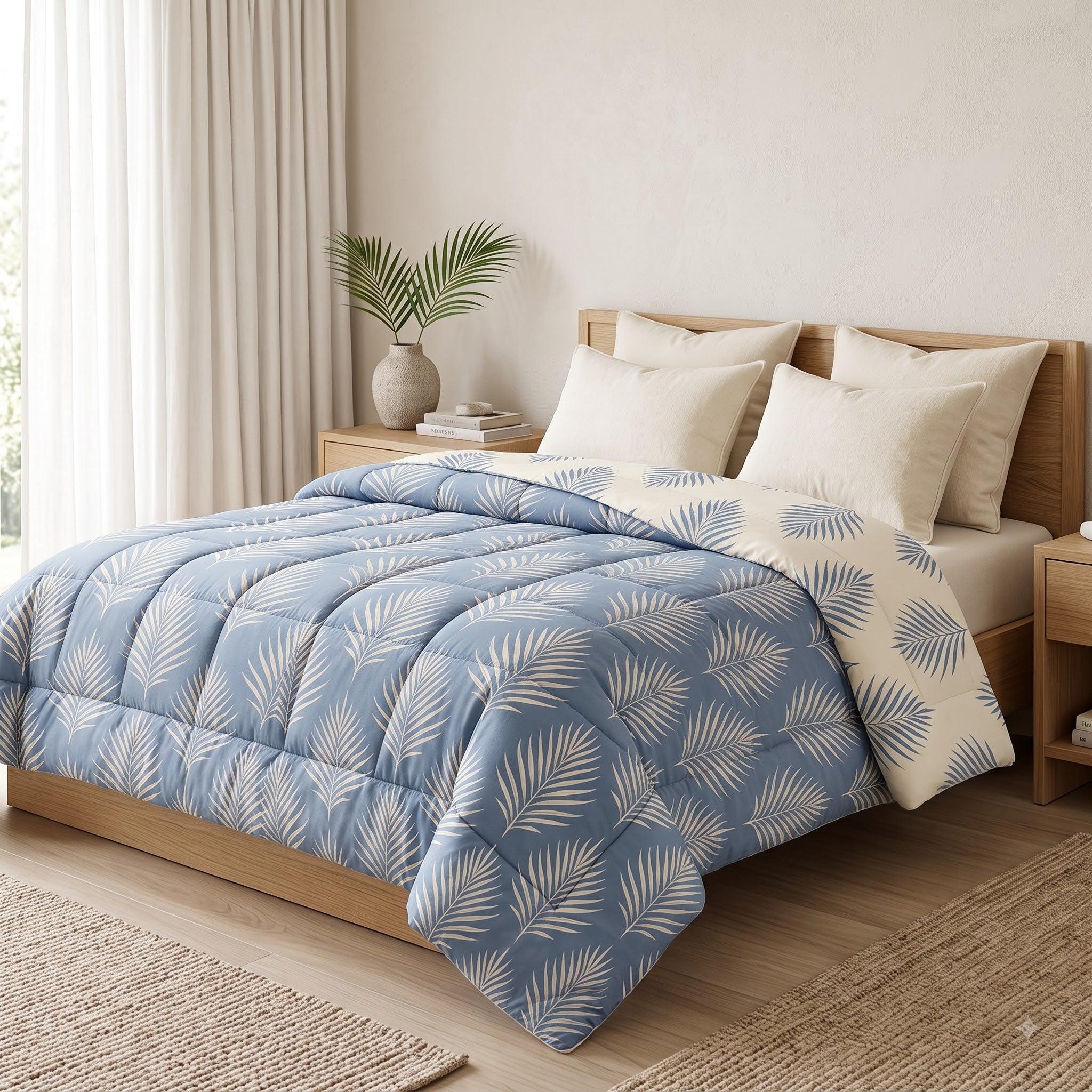 Burnt Earth Heritage Comforter — Palm Leaf Reversible