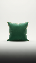 Emerald Velvet Cushion with Gold Piping